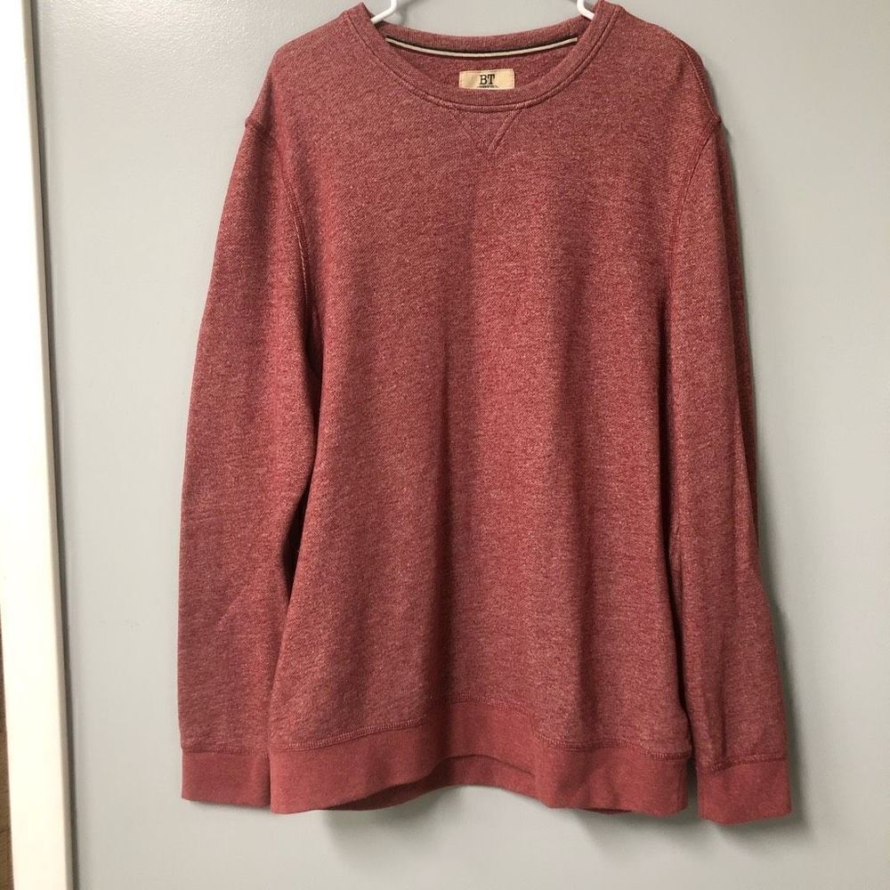 bt supply co mens‎ size xxl burgundy crew neck light weight sweater